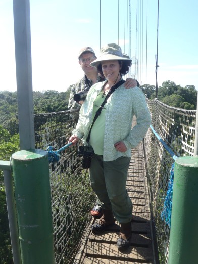 Hanging out above the canopy.