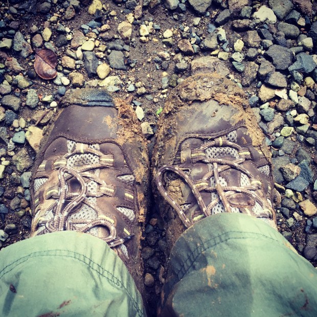 Birding Pipeline Road Panama in the mud